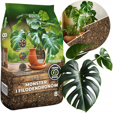Sustrato Bigos para monsteras y filodendros Biovita 8 l