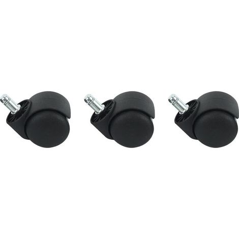 50mm Chaise De Bureau Roulettes Roulettes - Jeu De 5 - Noir (1/3)