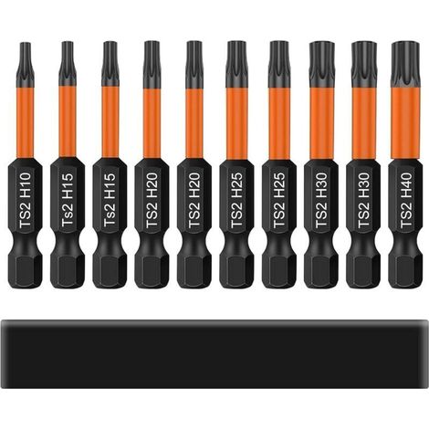 Lntyq Embouts De Vissage Torx, 10 Embouts De Vissage Torx 50 mm De Long Tige Hexagonale 1/4 » Avec MéMoire De Base, T10/T15/T20/T25/T30/T40 Jeu D'Embouts éLectriques