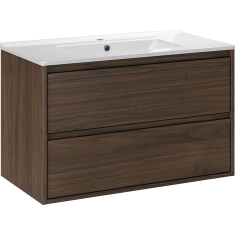 Mobile bagno con lavabo Edmé marrone 80cm (1/5)