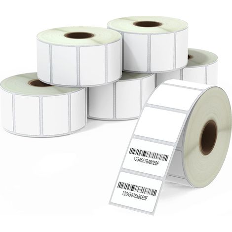 38 mm x 25 mm (1.5 in x 1 in) Perforated Multi-Purpose Thermal Labels and Address Compatible with printers [6 Rolls/7800 Labels] (1/5)