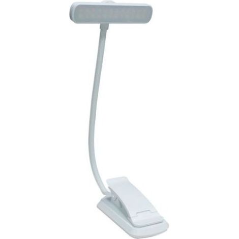 Lampe de Lecture avec Pince, Lampe de Livre LED à Clipser, Luminosité Réglable en Continu, 3 Modes de Température de Couleur, Rechargeable en USB-C, Col de Cygne Flexible à 360°,Blanc (1/4)