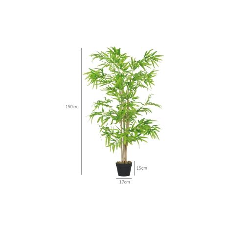 Bambou artificiel grand 150cm, plante artificielle, plante artificielle en plastique en pot, faux bambou réaliste avec mousse artificielle pour salon, chambre, bureau, jardin, décoration moderne (1/5)