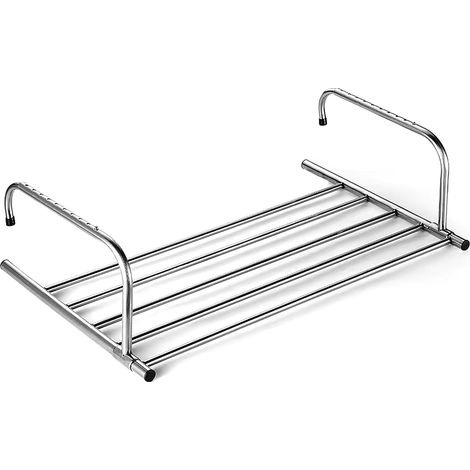 Étendoir pliable acier inoxydable 42-73cm pour balcon radiateur (1/5)