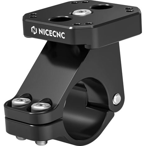 Abrazadera para manillar, compatible con 32 mm, aluminio ligero, color negro. (1/2)