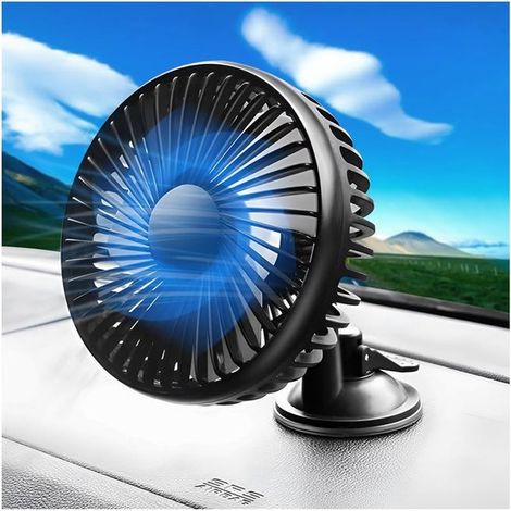 Ventilador para coche con 3 velocidades,rotación de 360°,silencioso y portátil,apto para su uso en coches y SUV durante el verano (con ventosa) (1/5)