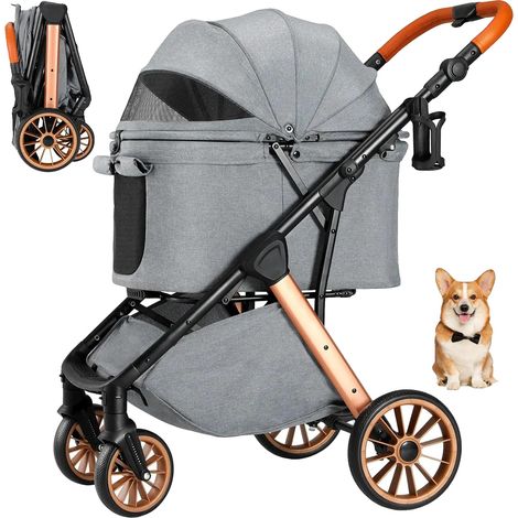 Hundetransportträger, kompakte Struktur, luftiges Material, GRAU (1/2)