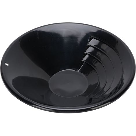 Bac à or et cuvette de lavage 10 pouces ronde noire ABS légère robuste pour orpaillement (1/5)