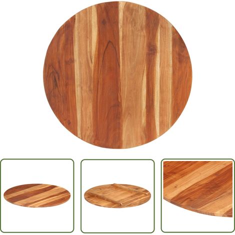 The Living Store Dessus de table bois massif d'acacia rond 15-16 mm 80 cm - Dessus De Table - Table Ronde - Acacia Massif - Meuble De Salle À Manger - Plateau De Table (1/5)