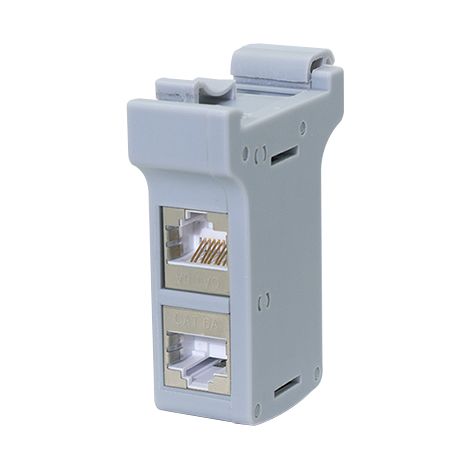 Keystone-Adapter für DIN-Schienenmontage, RJ45 Cat.6A geschirmter LogiLink-Anschluss