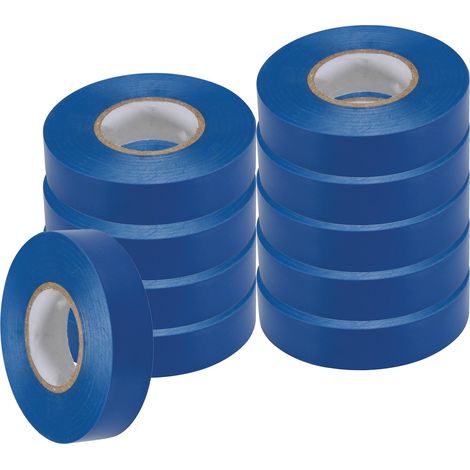 Dapetz ® 22M Blue Electrical Pvc Vinyl Electrical Insulation Tape Strong Adhesive Gaffer Tape Waterproof Electric Tape blue for Masking, Insulating and Repair Loose, Broken Wires 10 Pcs (1/5)