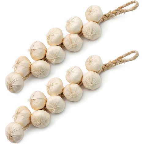 Das Set enthält 2 Bündel Schaumstoffknoblauch naturgetreue Imitationen von Knoblauch für Herbst und Weihnachtsdekoration geeignet für Zuhause als (1/5)