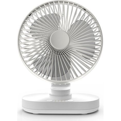 Ventilateur de Bureau. Auto Oscillant Ventilateur à Batterie Silencieux 16.5CM. 4 Vitesses Refroidissement de la Table. 4000 mAh USB Rechargeable Fonctionnement sur Batterie. Silber (1/5)