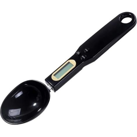 Spoon Scale Measuring Spoon Portable Electronic Scale Kitchen Scale LCD Display Mini Digital Scale 500g/0.1g Kitchen Essentials (Black) (1/5)
