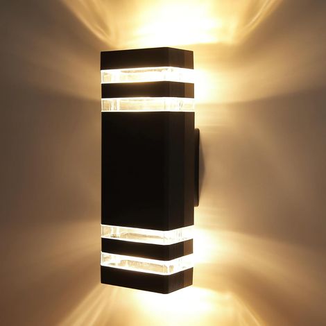 Applique Exterieur Murale GU10 Noire Luminaire Exterieur Mural 3000K Eclairage Exterieur Mural Étanchéité IP65 Applique Murale Led Pour Jardin, Terrasse, Garage (1/4)