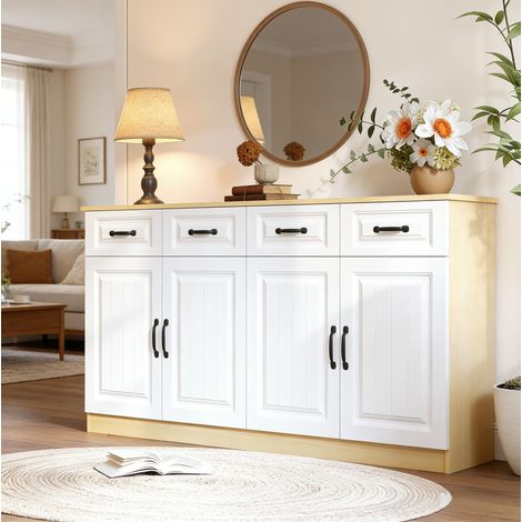 Aparador 4 puertas y 4 cajones MDF 160 cm OKMYHOME (1/5)