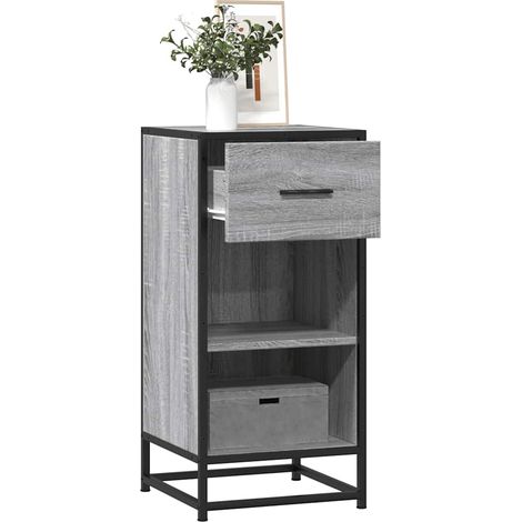 Sideboard Grau Sonoma 35,5x35x76 cm Holzwerkstoff und Metall