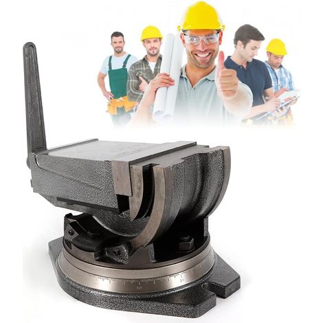 Präzision Maschinenschraubstock Kippbar Schwenkbar Schraubstock Kipp Drehbar Stahlguss Bohrmaschine Mit Tisch Clamp Vise PräZise Schnellverstellung Universal-Schraubstock 125mm 2-Achsen