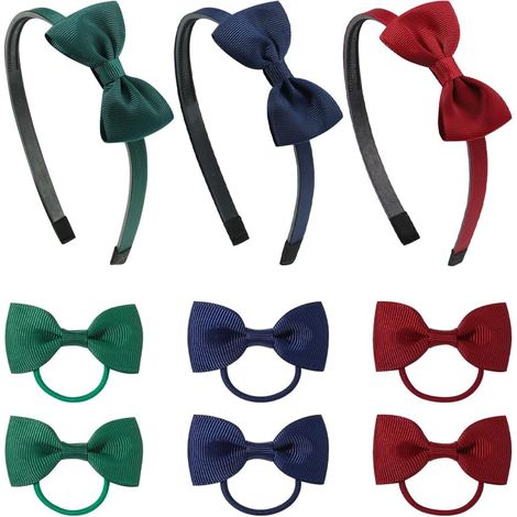 Pieces Headband with Cute and Elegant Bow Tie Hair Clips for Girls, Multicolored Bow Headband, Silk Headband, Styling Accessories for Girls and Women (1/5)