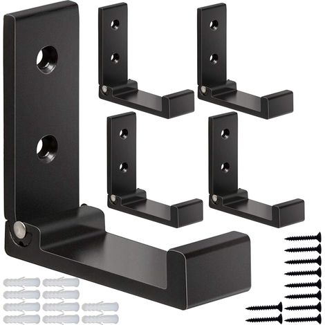 Klappbare Kleiderhaken, 5 Wandhaken zum Aufhängen von Kleidung und Handtüchern, robuster Kopfhörerhalter aus Aluminiumlegierung, rostfrei, zur Wandmontage, mit Schrauben, geeignet für Taschen und Fitn (1/5)