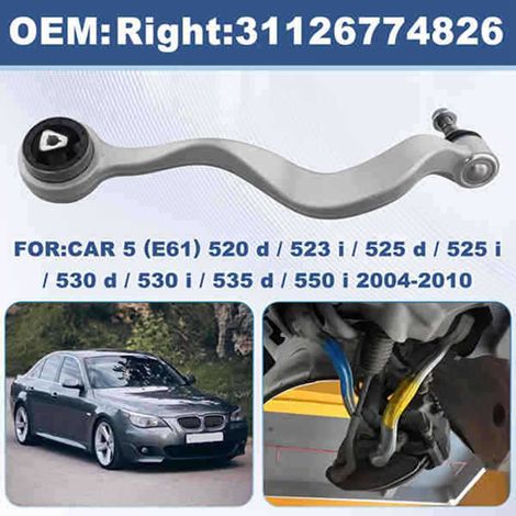 31126774826 ist anwendbar auf den rechten unteren Querlenker des BMW 5er E60 E61 520 (Modelle 01-10). (1/4)