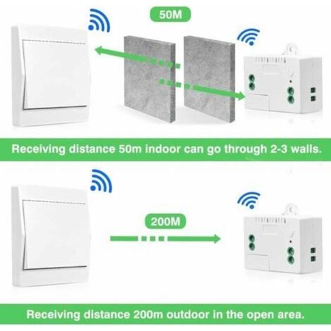 dyk.Trywise Funk-Sicherheitsschalter mit eigener Stromversorgung, batterieloser HF-Sender und -Empfänger, 200 m Reichweite, Wandfernbedienung, 433 MHz, 2er-Pack (1/5)