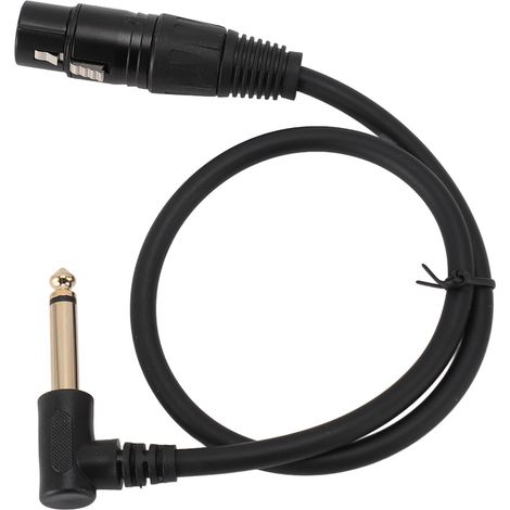 Câble mono XLR femelle vers jack 6,35 mm mâle symétrique, câble coudé à 90° XLR femelle vers jack 6,35 mm mâle (1/5)