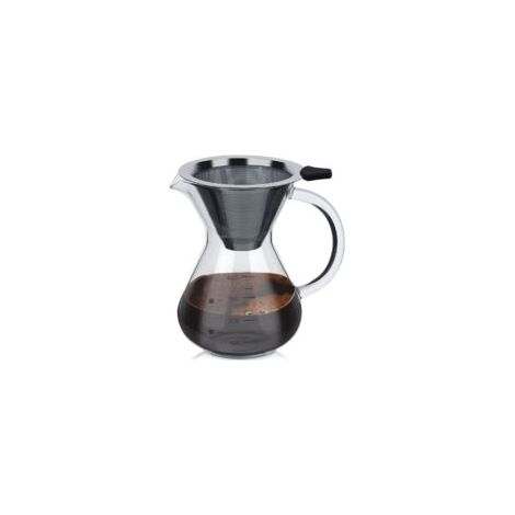 Cafetière à verser, Filtre à Café Manuelle, Carafe en Verre Borosilicate, cafetière manuelle pour-over avec filtre permanent, 0,4 L