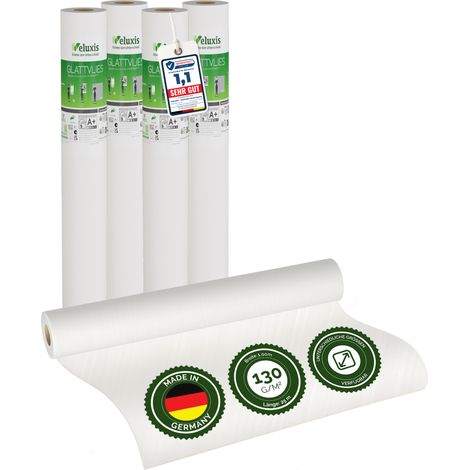 Vliestapete Raufasertapete Strukturtapete – Feinputz 6er Set, 6 x 10,05 m x 0,53 m, überstreichbar, atmungsaktiv, Wandtapete Made in Germany – Veluxis