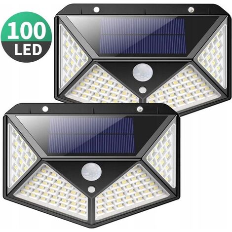 Luce solare per esterni FOREHILL, [versione estesa - 4 pezzi] Kilponen 100 LED Luce solare per esterni con sensore di movimento [2200 mAh] Luce solare super luminosa Illuminazione solare impermeabile  (1/5)
