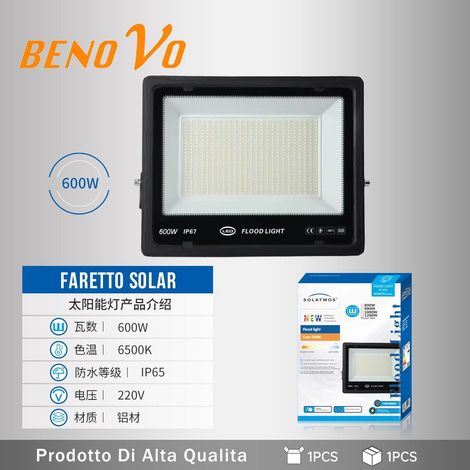 FARO LED SMD 600 Watt FARETTO Slim Flood Light LUCE Bianco fredda 6500k 90Lm/W IP67 (1/3)