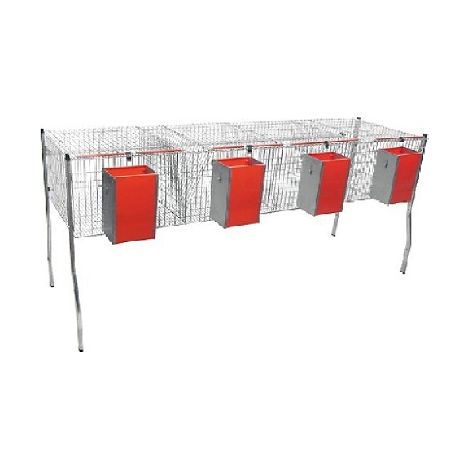 Cage per conigli economici Model-2 con anacardi. 1 piano 4 dipartimenti