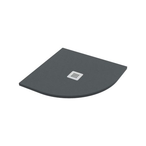 Piatto doccia semicircolare effetto pietra antracite 90x90 cm