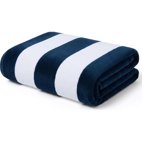 Serviette de Plage Bain Piscine Voyage en Coton, Lot de 1 90x180 cm Bleu Marine, Séchage Rapide, Légère, Absorbante