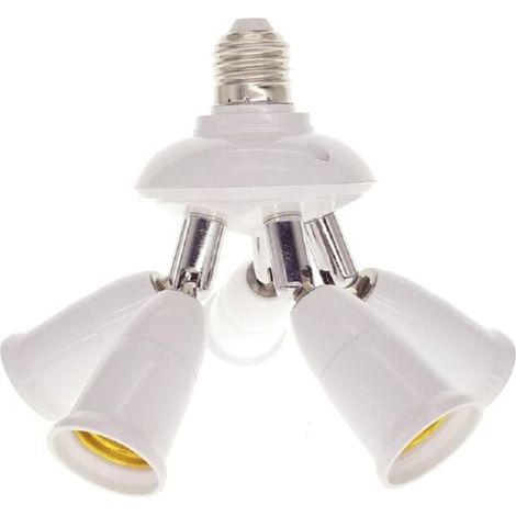 Adaptateur répartiteur de douille E27 3 en 1 Ulisem, convertisseur de culot de lampe pour ampoules LED standard E26/E27, douille de lustre réglable à 360 degrés, 180° et 568 degrés, 5 en 1 réglable (1/4)