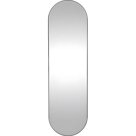 Vente-Unique – Miroir mural ovale en métal noir – Dimensions L. 40 x H. 140 cm – 3 crochets au dos pour fixation murale – Design moderne