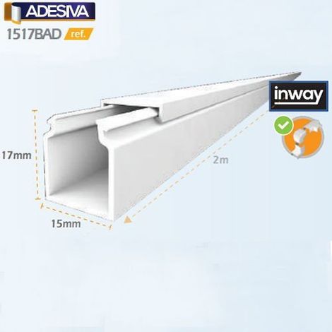 Tira Canaleta 2 mtrs Adhesiva 15x17mm (1/4)