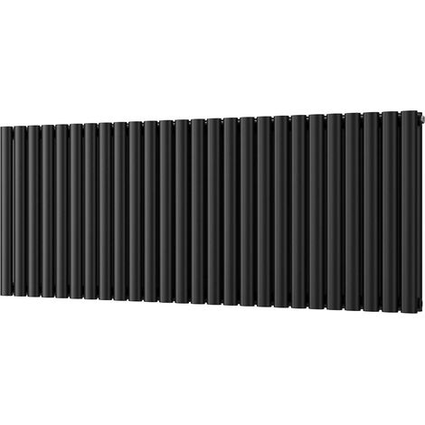Omeara - Black Horizontal Radiator H600mm x W1508mm Double Panel