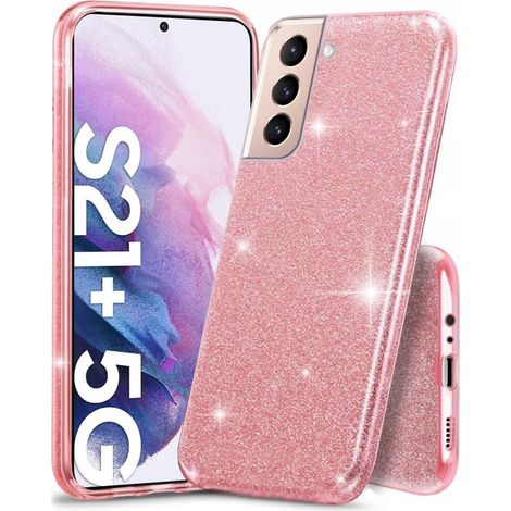 Glitzerhülle für Samsung Galaxy S21+ Plus, Pink (1/3)
