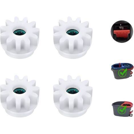 Lot de 4 pièces de rechange pour Spin Mop - Pour seau Vileda Spin Mop - Roulement d'embrayage, seau de serpillère, roue dentée - Compatible avec Ocedar, Vileda