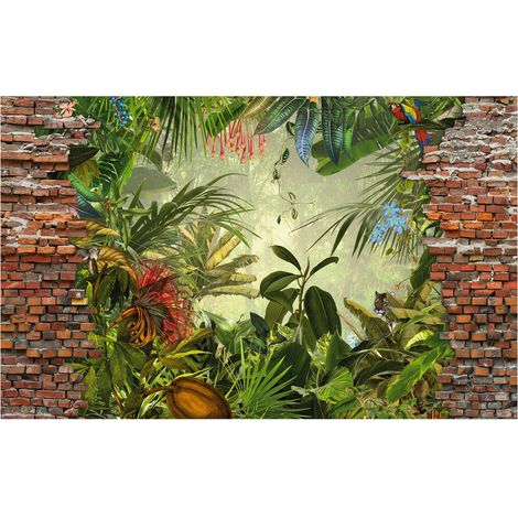 Komar Wandtapete - Jungle View Bricklane - 250 x 400 cm - Vlies Digitaldruck - Modern Naturmotiv (1/2)