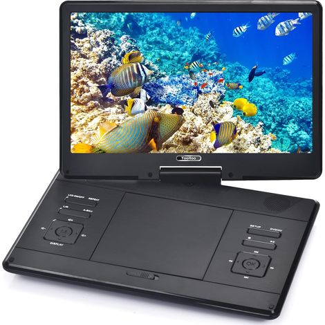 Lecteur DVD portable 16,9'' pour voiture et enfants avec écran, écran HD 14,0"avec batterie, prend en charge le lecteur DVD portable avec batterie rechargeable, lecteur DVD mobile pour enfants (1/5)