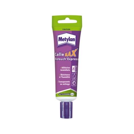Metylan Colle Max Retouch'Express, colle pour raccords papiers peints, colle frise, sticker et galons - Tube 60g
