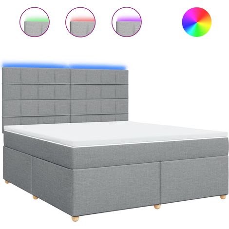 Maison Exclusive - Giroletto a Molle con Materasso Grigio Chiaro180x200 cm Tessuto