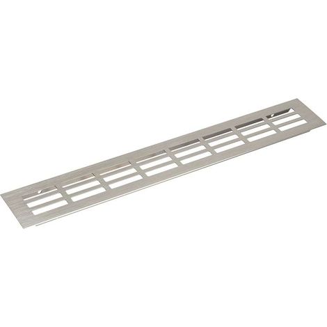Cyclingcolors – Grille aération VMC rectangulaire 600 x 60mm – Métallique imitation inox – Usage intérieur et extérieur – Avec trous pré-percés pour fixation