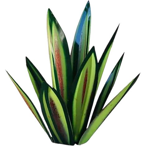Sculpture Agave - Statue Métallique Décoration Extérieure Intérieure - 55 cm - Vert - 1 Pièce (1/5)