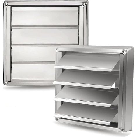 Grille d'Aération en Acier Inoxydable 150 mm -Résistante aux Intempéries avec Volets de Fermeture Automatique Anti-Retour-Parfaite pour Sèche-linge,Hottes, Ventilations,Conduits d'Échappement (1/5)