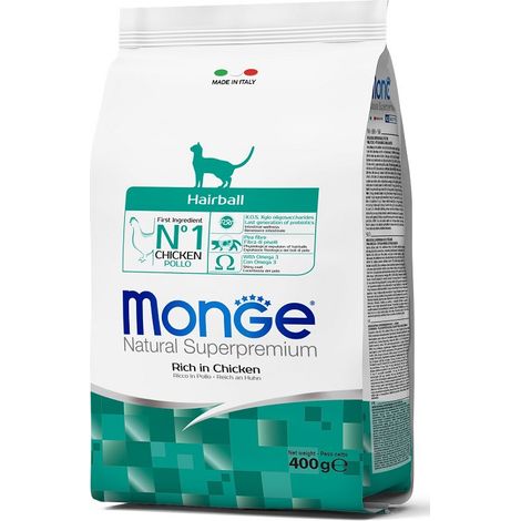 MONGE CIBO SECCO GATTO CROCCANTINI HAIRBALL 400 GR