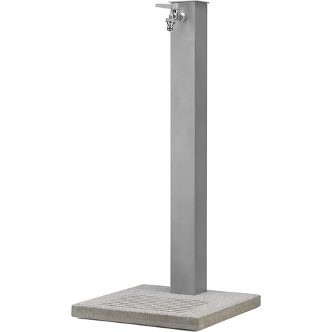 Fontana da Giardino con Rubinetto e Base in Cemento Belfer 42/QBM Alluminio