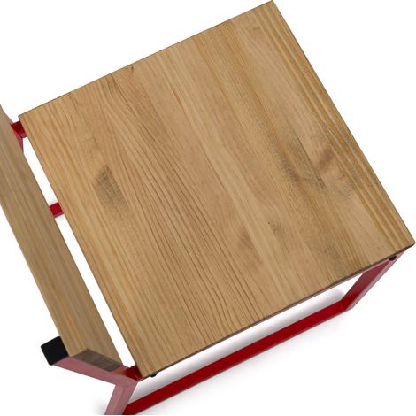 Silla Desmontable Oxford ECO Roja en madera maciza de pino acabado vintage estilo industrial Box Furniture
